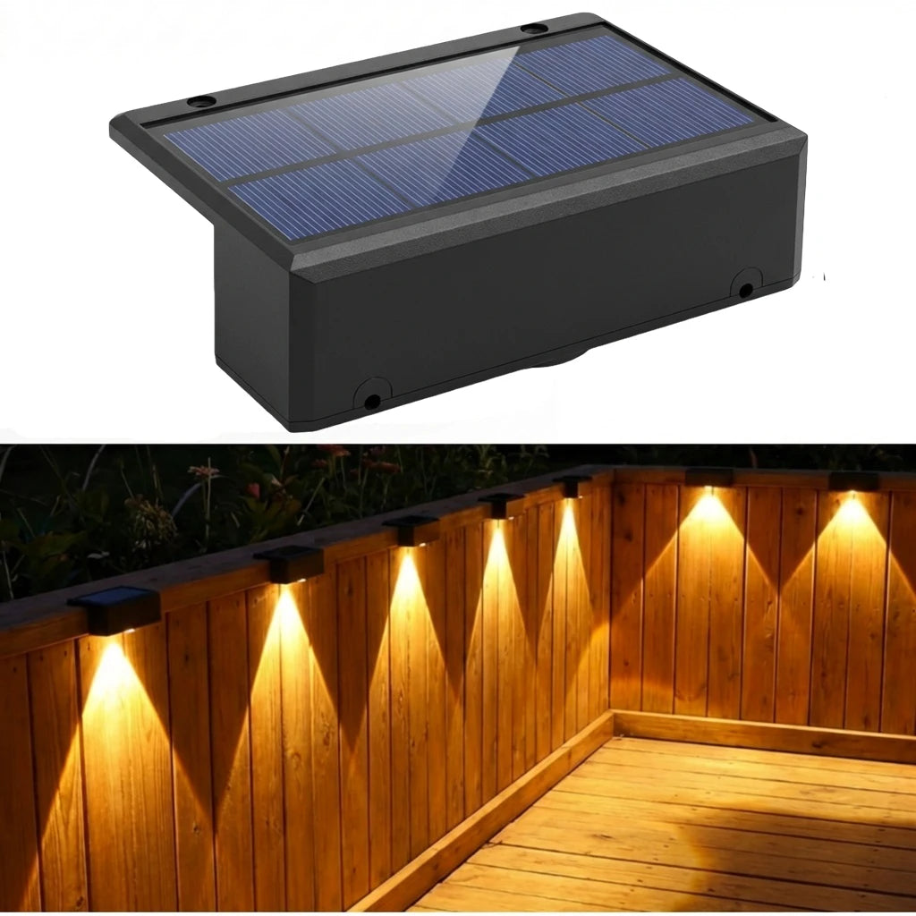 Solar Lights Outdoor IP55 Waterproof Fence Led Lights Solar Powered LED Light for Garden outside Backyard/Step/Patio