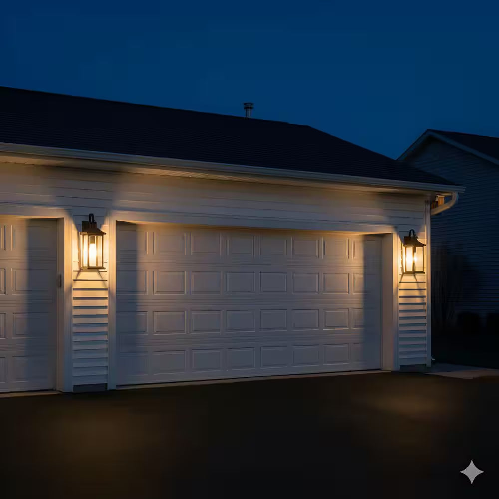 8 In. Matte Black Motion Sensing Dusk to Dawn Outdoor Hardwired Wall Lantern Sconce with No Bulbs Included