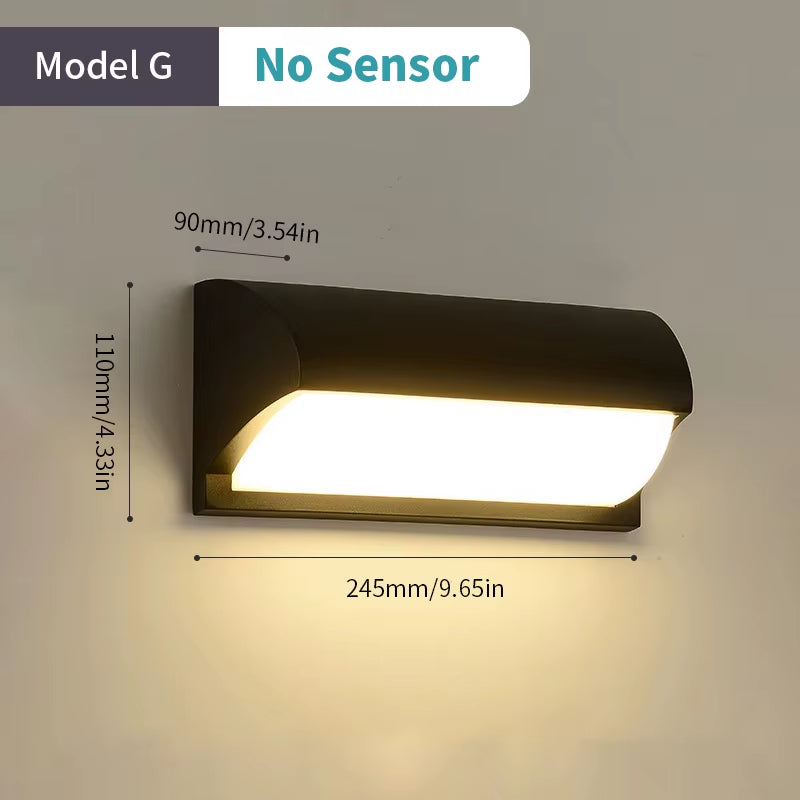 Led Outdoor Wall Light Waterproof IP66 Motion Sensor Led Outdoor Lighting Porch Lights Balcony Garden Lights Outdoor Wall Lamp