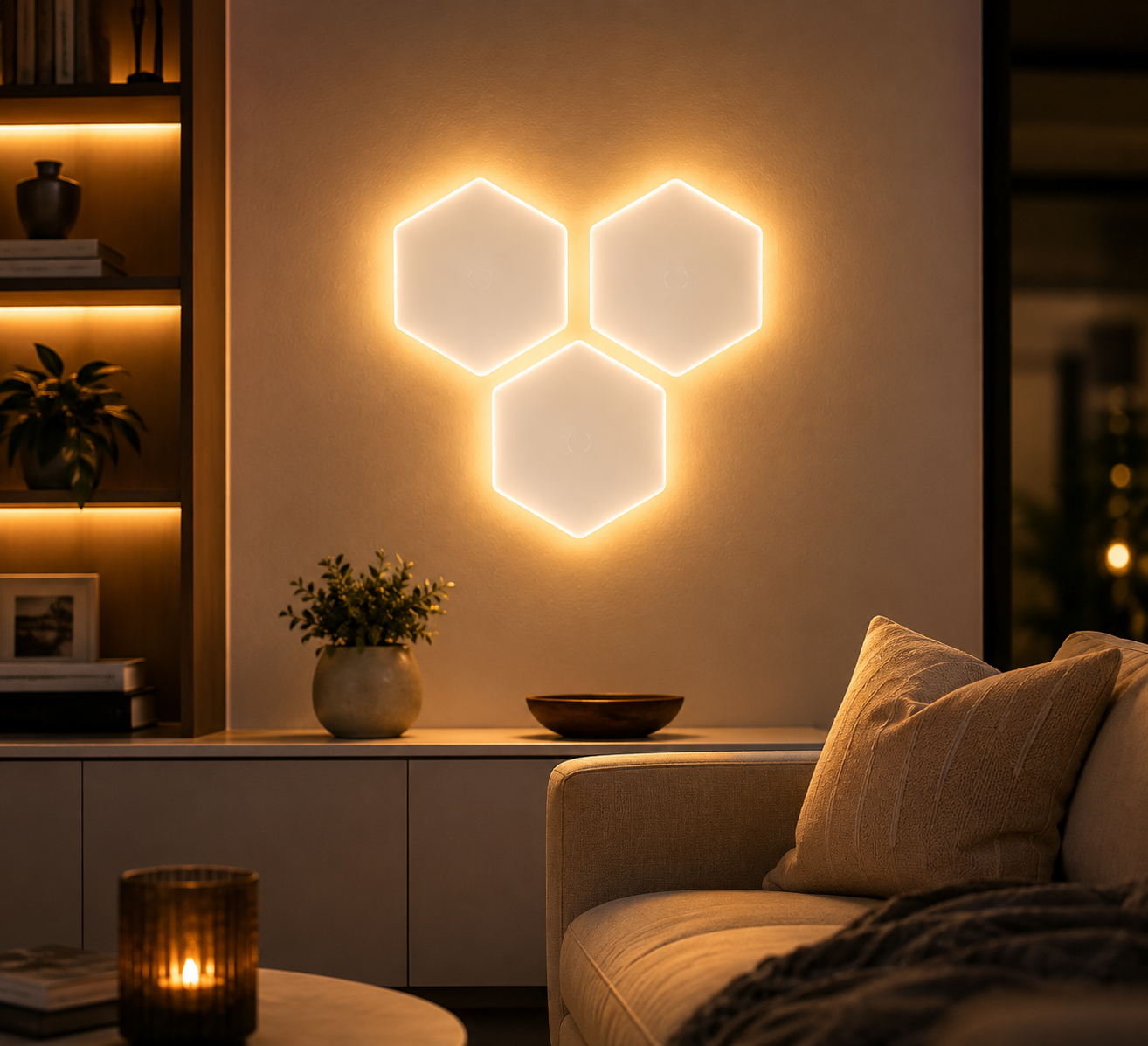 3/6Pcs Touch Control Hexagonal LED Wall Light,Honeycomb Lights, Touch Sensitive Wall Lights, Night Lights, Honeycomb Lights