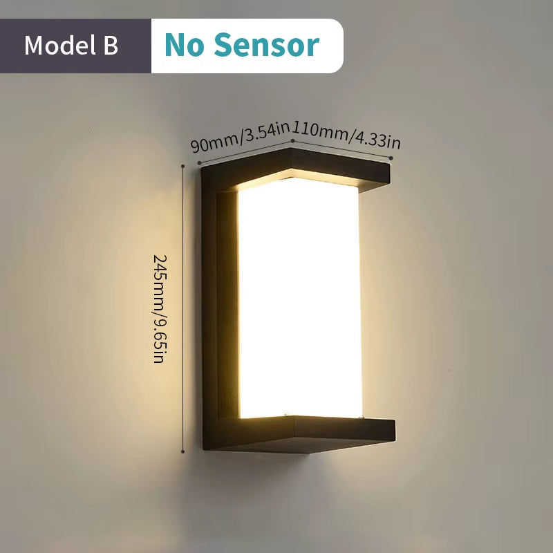 Led Outdoor Wall Light Waterproof IP66 Motion Sensor Led Outdoor Lighting Porch Lights Balcony Garden Lights Outdoor Wall Lamp