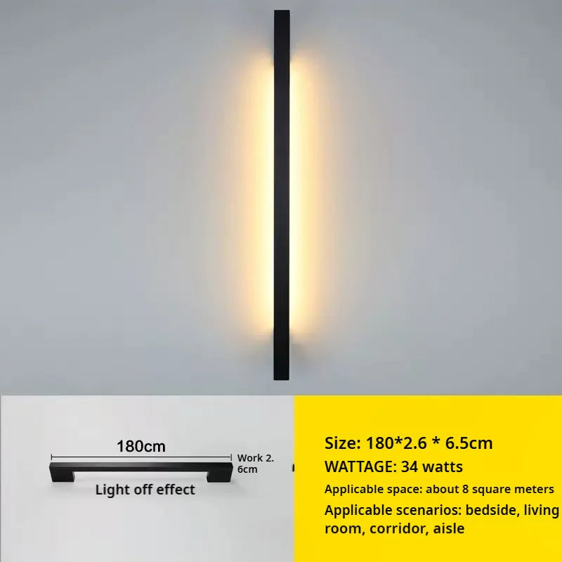Minimalist Long LED Lights, Living Room, Bedroom, Bedside, Stairs, Hallway, Atmosphere, Door Handles Wall Lights Home Decoration