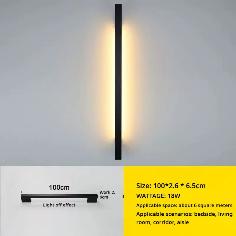 Minimalist Long LED Lights, Living Room, Bedroom, Bedside, Stairs, Hallway, Atmosphere, Door Handles Wall Lights Home Decoration