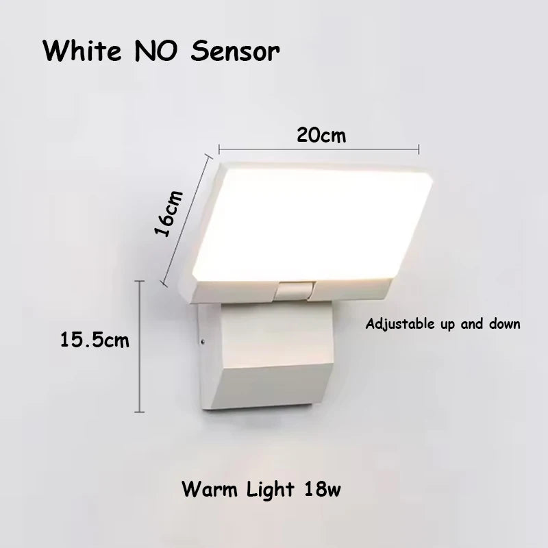 Outdoor Wall Light LED IP65 Waterproof Sensor 18W Foldable Modern Wall Lights Garden Courtyard Indoor Home Decor Street Lamps
