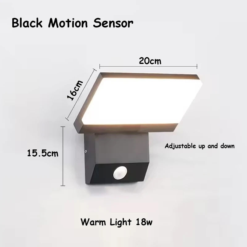 Outdoor Wall Light LED IP65 Waterproof Sensor 18W Foldable Modern Wall Lights Garden Courtyard Indoor Home Decor Street Lamps
