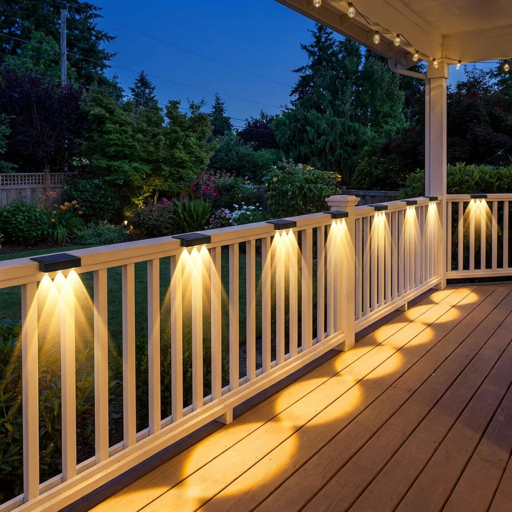 Solar Lights Outdoor IP55 Waterproof Fence Led Lights Solar Powered LED Light for Garden outside Backyard/Step/Patio