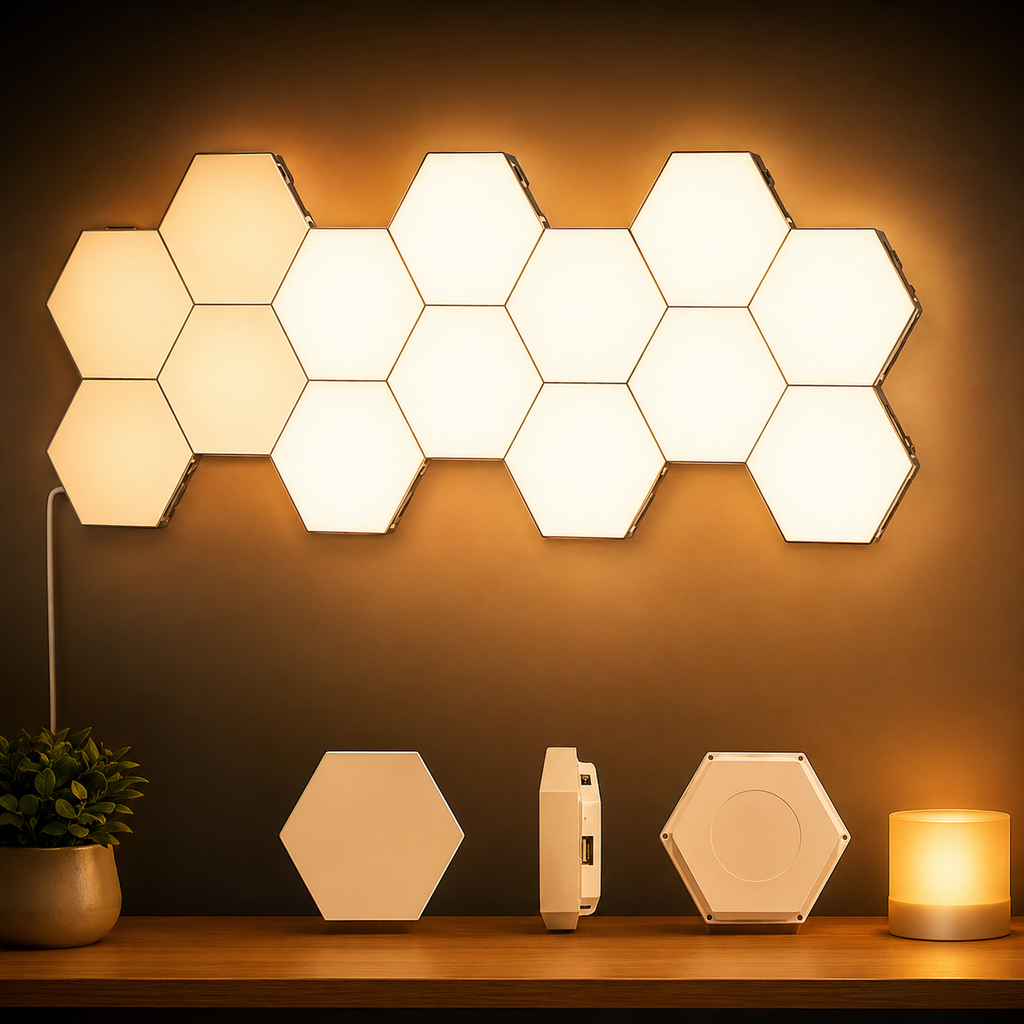 3/6Pcs Touch Control Hexagonal LED Wall Light,Honeycomb Lights, Touch Sensitive Wall Lights, Night Lights, Honeycomb Lights