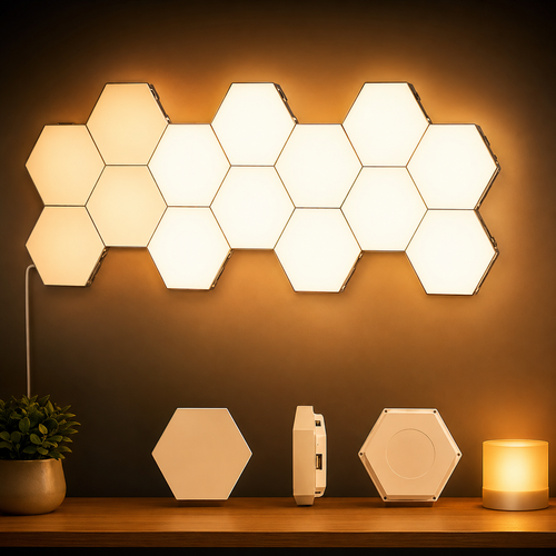 3/6Pcs Touch Control Hexagonal LED Wall Light,Honeycomb Lights, Touch Sensitive Wall Lights, Night Lights, Honeycomb Lights