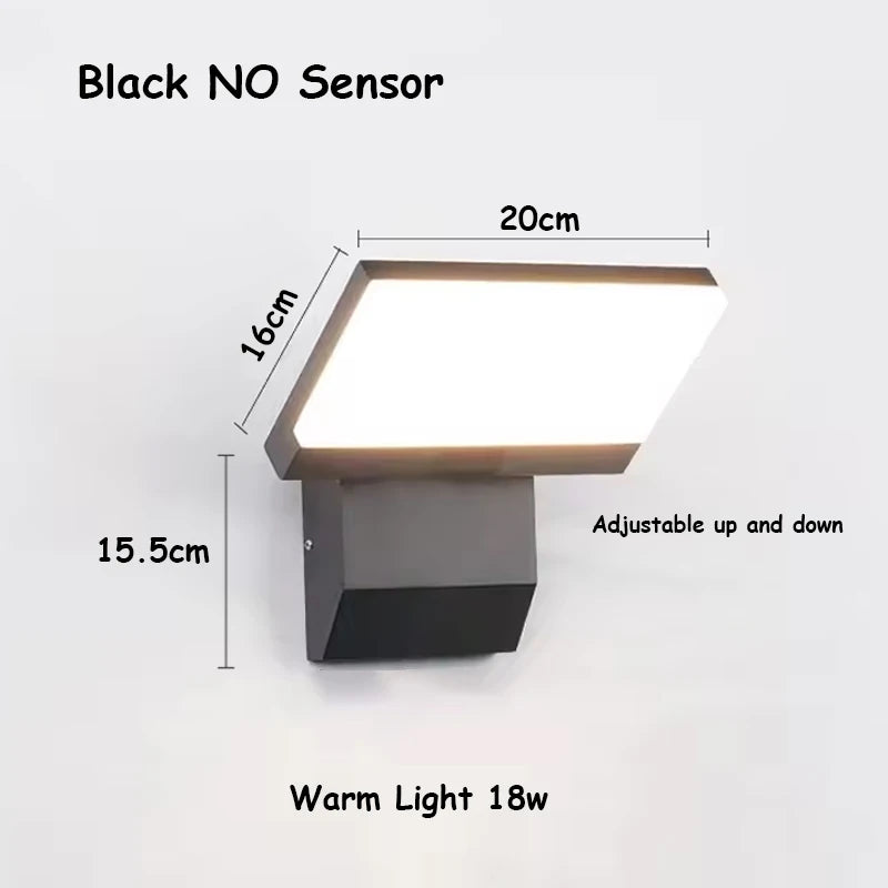 Outdoor Wall Light LED IP65 Waterproof Sensor 18W Foldable Modern Wall Lights Garden Courtyard Indoor Home Decor Street Lamps