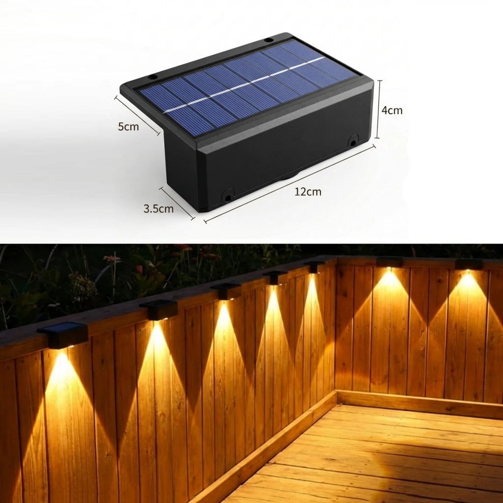 Solar Lights Outdoor IP55 Waterproof Fence Led Lights Solar Powered LED Light for Garden outside Backyard/Step/Patio