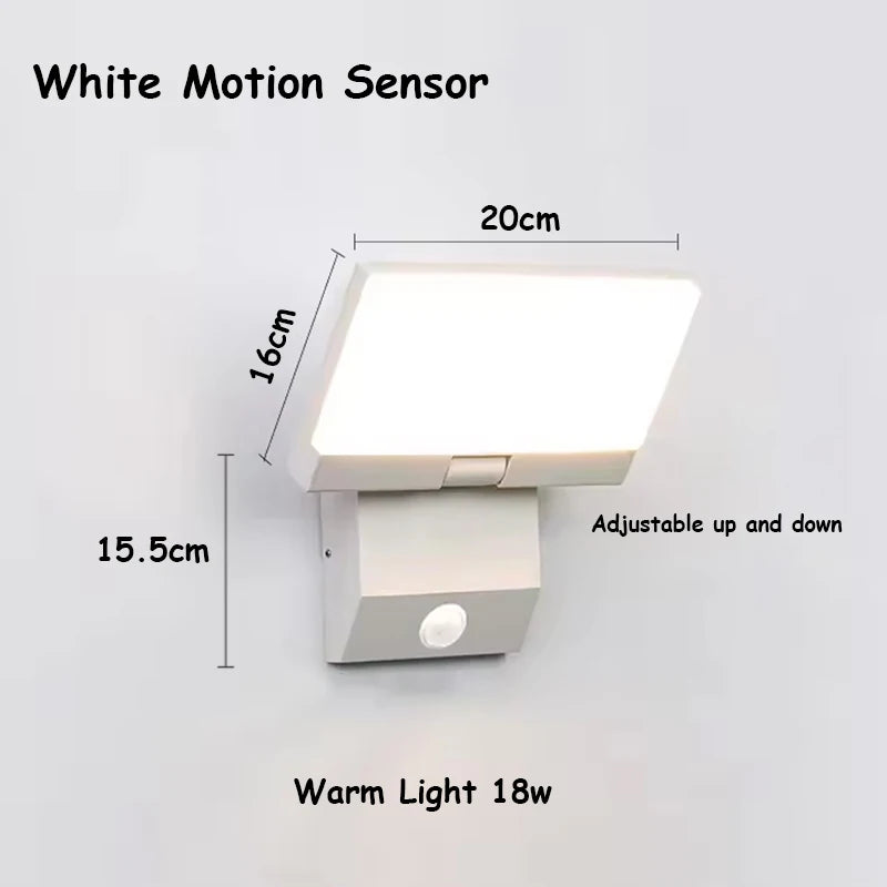 Outdoor Wall Light LED IP65 Waterproof Sensor 18W Foldable Modern Wall Lights Garden Courtyard Indoor Home Decor Street Lamps