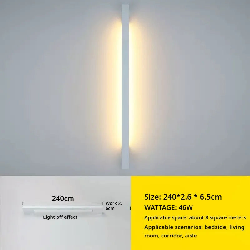 Minimalist Long LED Lights, Living Room, Bedroom, Bedside, Stairs, Hallway, Atmosphere, Door Handles Wall Lights Home Decoration