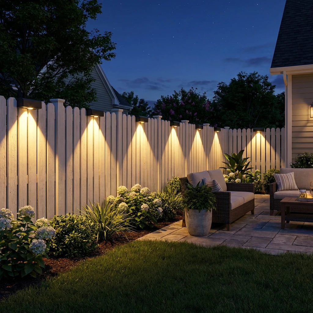 Solar Lights Outdoor IP55 Waterproof Fence Led Lights Solar Powered LED Light for Garden outside Backyard/Step/Patio